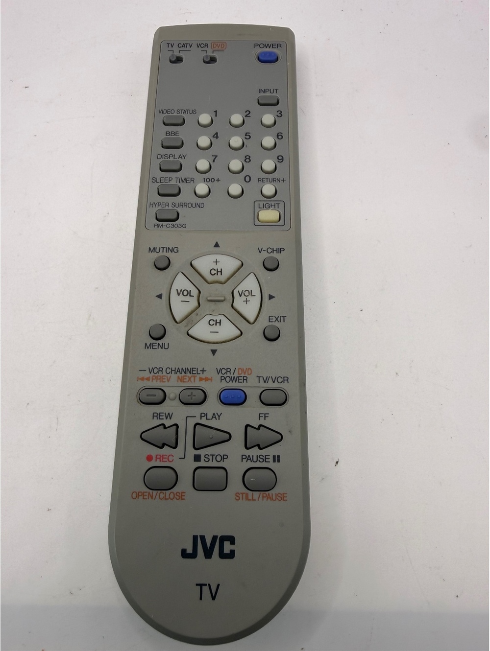 JVC RM-C303G Original OEM TV VCR DVD Remote Control Vintage CRT